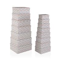 Set van opstapelbare opbergboxen Versa Karton Blommor 15 Onderdelen