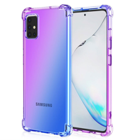 Samsung Galaxy A55 hoesje - Backcover - Extra dun - Tweekleurig - Siliconen - Paars/Blauw