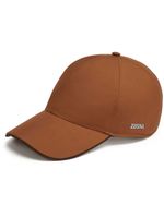 Zegna casquette à plaque logo - Marron - thumbnail