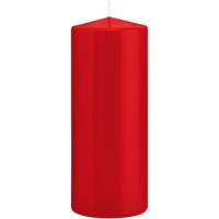 Cilinderkaars/stompkaars - rood - 8 x 20 cm - 119 branduren