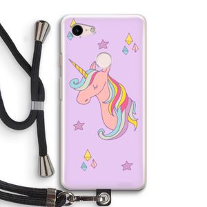 Roze eenhoorn: Pixel 3 Transparant Hoesje met koord