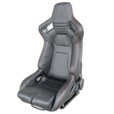 Simoni Racing Sportstoel Emerson - Zwart Eco-Leder - Linkerzijde verstelbaar - incl. sledes SRSRS11