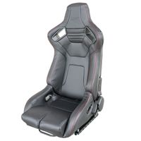 Simoni Racing Sportstoel Emerson - Zwart Eco-Leder - Linkerzijde verstelbaar - incl. sledes SRSRS11