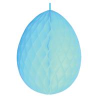 Paas decoratie ei van papier - blauw - 30 cm - brandvertragend crepepapier - Pasen
