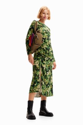 Midi-jurk met plooitjes