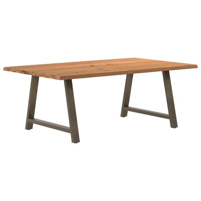 Eettafel met natuurlijke rand massief eikenhout rechthoekig