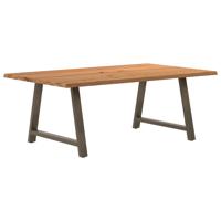 Eettafel met natuurlijke rand massief eikenhout rechthoekig