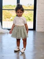Feestelijke set met shirt en tule rokje voor babymeisjes saliegroen Feestelijke set met shirt en tule rokje voor babymeisjes saliegroen