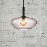 Zwarte hanglamp Nordlux &apos;Alton 35&apos; E27 fitting smokeglas 35 cm - thumbnail