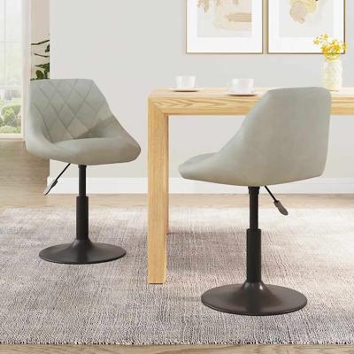 Eetkamerstoelen draaibaar 2 st fluweel lichtgrijs