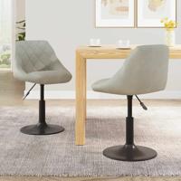 Eetkamerstoelen draaibaar 2 st fluweel lichtgrijs