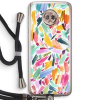 Watercolor Brushstrokes: Motorola Moto G6 Transparant Hoesje met koord