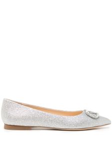 Dee Ocleppo ballerines en cuir à paillettes - Argent