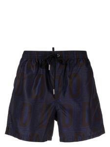 DSQUARED2 short de bain à logo imprimé - Bleu