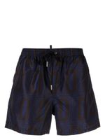 DSQUARED2 short de bain à logo imprimé - Bleu - thumbnail