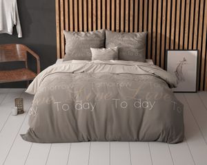 Sleeptime - Elegance Live Today Dekbedovertrek - Katoen - Taupe - 200 x 220