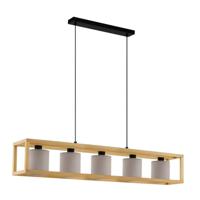 Stars of Light Houten hanglamp Granados met cappuccino kappen 390109