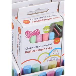 Topwrite Schoolbord krijtjes - pakje van 12x stuks - multi kleuren - speelgoed   -
