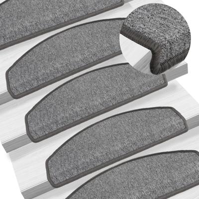 VidaXL Trapmatten 10 st 65x24x4 cm donkergrijs halfrond groot