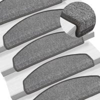 VidaXL Trapmatten 10 st 65x24x4 cm donkergrijs halfrond groot