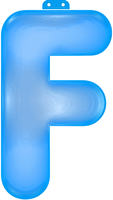 Opblaasbare letter F blauw   - - thumbnail
