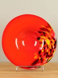 Schaal glas rood/oranje A011