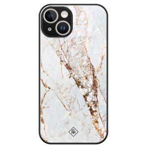 iPhone 14 glazen hardcase - Marmer goud