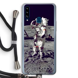Spaceman: Samsung Galaxy A20s Transparant Hoesje met koord