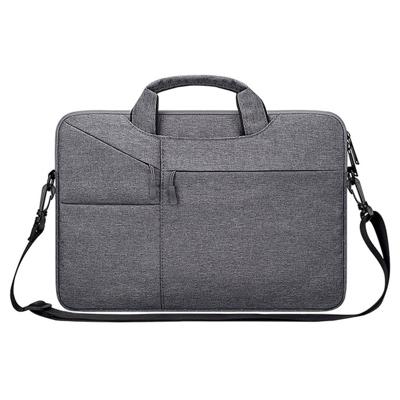ST02S waterdichte scheurweerstand verborgen draagbare riem One-schouder handtas voor 15 6 inch laptops met koffer gordel (donkergrijs)