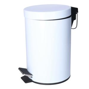 Pedaalemmer Shine - wit - 3 liter - metaal - 16 x 24 cm - binnen emmer - toilet/badkamer