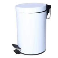 Pedaalemmer Shine - wit - 3 liter - metaal - 16 x 24 cm - binnen emmer - toilet/badkamer - thumbnail