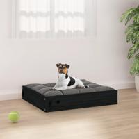 VidaXL Hondenmand 51,5x44x9 cm massief grenenhout zwart VidaXL Hondenmand 51,5x44x9 cm massief grenenhout zwart