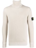 Stone Island Compass-patch ribbed-knit jumper - Tons neutres