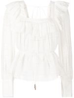 Acler blouse volantée à découpes - Blanc