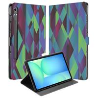 Book Case Hoesje met Standaard Abstract Green Blue Samsung Galaxy Tab S10 FE | Tab S9 FE Book Case Hoesje met Standaard Abstract Green Blue Samsung Galaxy Tab S10 FE | Tab S9 FE