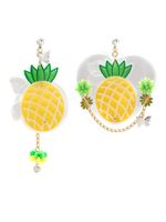 Amir Slama boucles d'oreilles à breloque ananas - Jaune