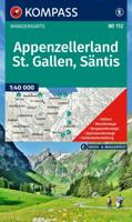 Wandelkaart 112 Appenzellerland - St.Gallen - Säntis | Kompass Wandelkaart 112 Appenzellerland - St.Gallen - Säntis | Kompass