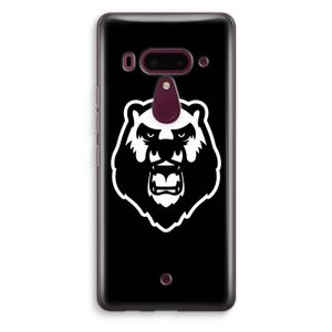 Angry Bear (black): HTC U12+ Transparant Hoesje