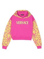 Versace Kids hoodie Barocco Silhouette en coton - Rose - thumbnail