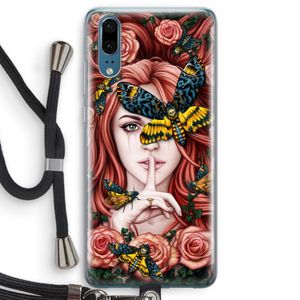 Lady Moth: Huawei P20 Transparant Hoesje met koord