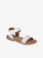 Sandalen meisjes leer gesp wit