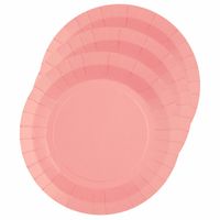 Santex feest gebak/taart bordjes - roze - 10x stuks - karton - D17 cm - Feestbordjes - thumbnail