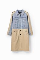 Hybride denim trenchcoat - BROWN - XL