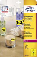 Etiket avery l7263y 99.1x38.1mm neon geel 350st