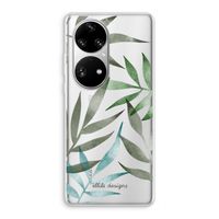 Tropical watercolor leaves: Huawei P50 Pro Transparant Hoesje Tropical watercolor leaves: Huawei P50 Pro Transparant Hoesje