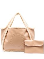 Stella McCartney sac cabas en peau lainée artificielle à logo Stella - Tons neutres