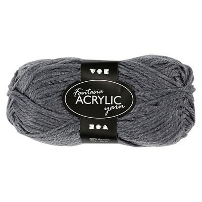 Creativ Company Acrylgaren, grijs, 50gr, 80m