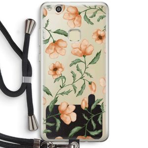 Peachy flowers: Huawei Ascend P10 Lite Transparant Hoesje met koord