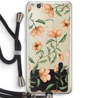 Peachy flowers: Huawei Ascend P10 Lite Transparant Hoesje met koord