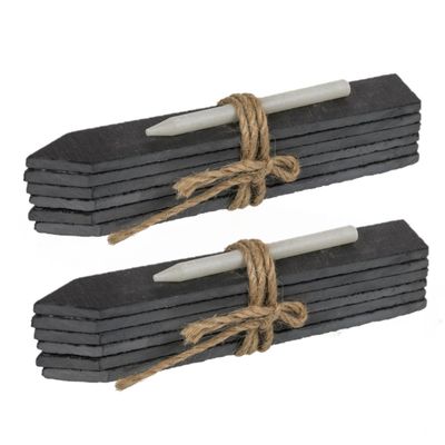 Set van 18x stuks leisteen moestuin/kruidentuin/groententuin labels stekers 15 cm